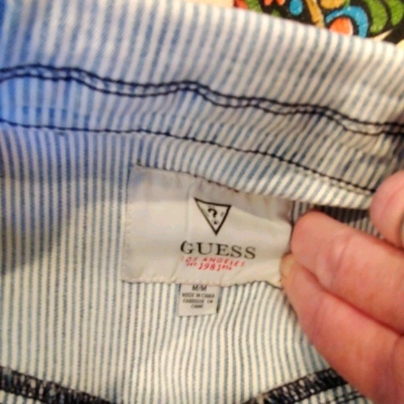 ❤H.P.❤Pin Stripe Guess Jean Jacket - Picture 3 of 5